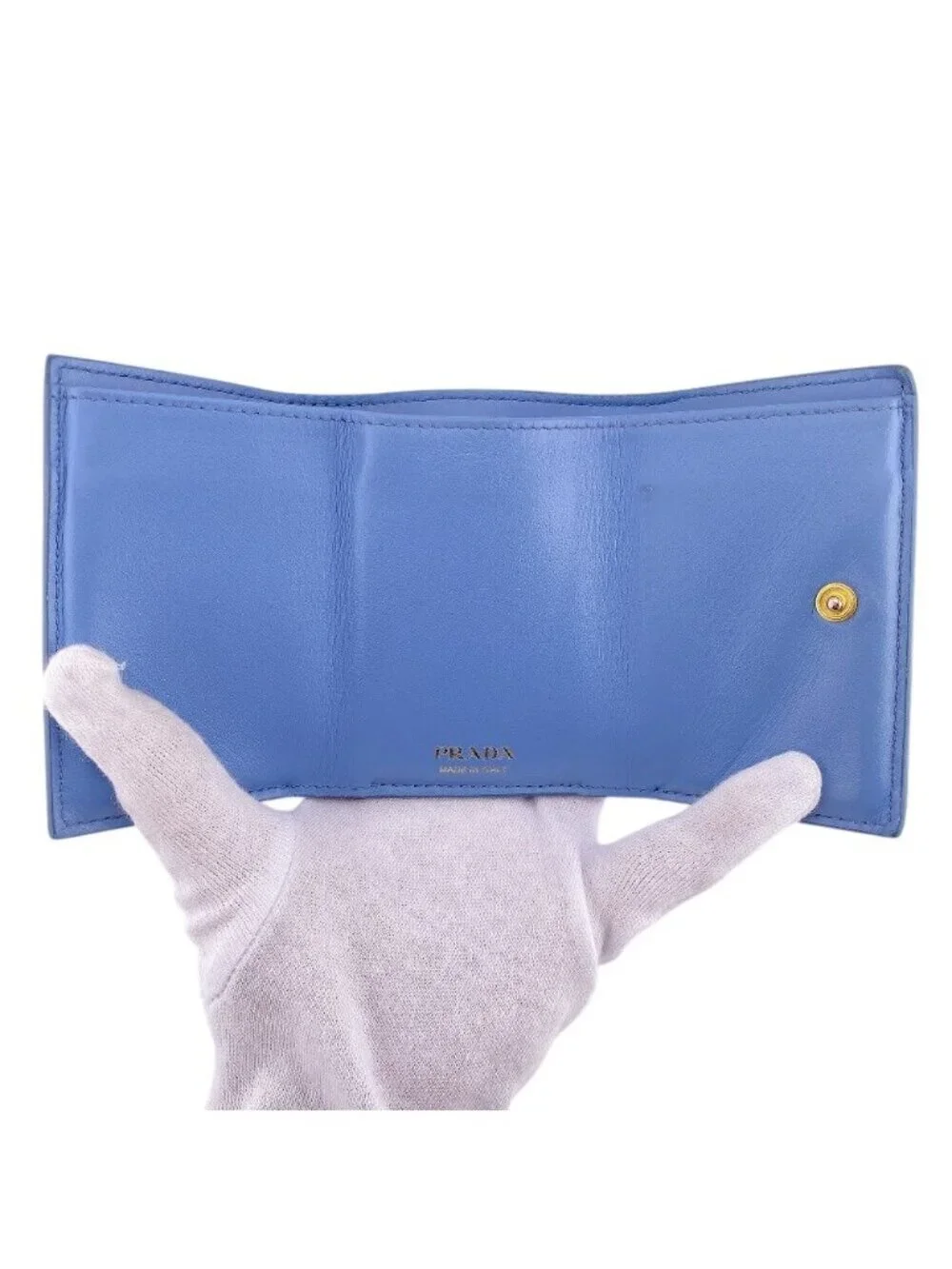 Prada Logo Saffiano Tri Foldwallet Wallet